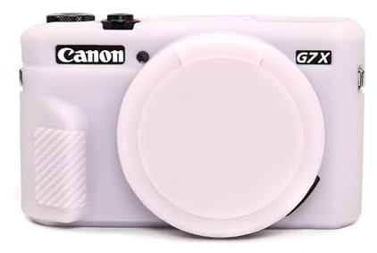 G7X Mark II Hülle, weiche Silikon-Schutzhülle, ultradünn, leicht, für Canon PowerShot G7X Mark II Kamera mit abnehmbarem Objektivdeckel (Jelly Pink)