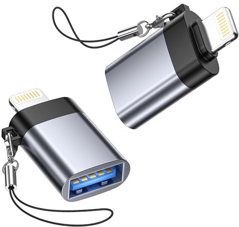 Adaptateur Lightning vers USB OTG pour iPhone, USB3.0 Femelle vers Lightning Mâle Compatible avec iPad Pro/Air/Mini, Prend en charge Clé USB, Lecteur de carte, Caméra, MIDI/Clavier/Souris/Hub/Disque U