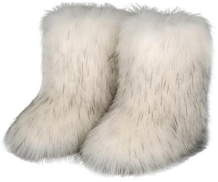 2026 Moda Donna Casual Inverno Sport All'aperto Colorato Caldo Lana Come Stivali Metà Polpaccio Scarpe (2), bianco, 48 EU