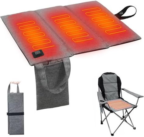 Asiento calefactable portátil para gradas cojín calefactable de 3 niveles plegable con calefacción USB ideal para gradas senderismo y actividades al aire libre. Medidas: 43x40 cm (17x16 pulgadas)