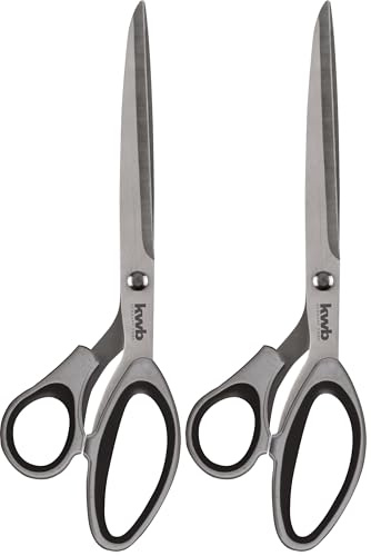 Forbici per carta da parati kwb, in acciaio inossidabile, angolate, lunghezza totale 280 mm, lunghezza di taglio 130 mm, robuste, appositamente rettificate, extra affilate, nero-grigio