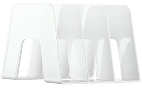 Doppelpack HAN 16200 Katalogsammler SORTER, je 3 Fächer, extra stabil, Elegante Design-Ikone in Hochglänzend (weiß | 2er Set)