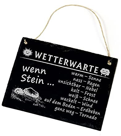 Väderbeständig på skiffer – 22 x 16 cm – väderstavla, sten för trädgård och balkong