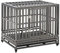 KELIXU Heavy Duty Dog Crate Large Dog cage Dog Kennels and Crates for Large Dogs Indoor Outdoor with Double Doors, Locks and Lockable Wheels, 96 cm LX 65 cm W X 82 cm H