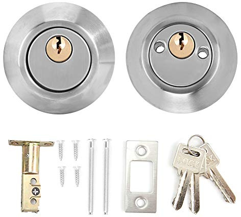 High-Security Double Cylinder Steel Door Lock with Dual Key Functionality for Wood Doors – Durable Design