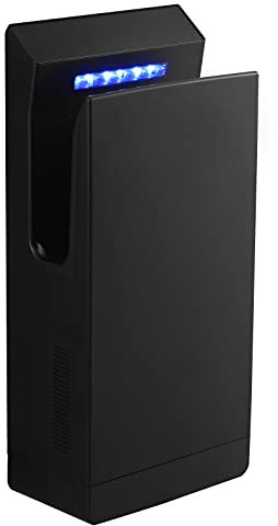 QL Händetrockner Elektrisch mit UVC-Sterilisation und HEPA-Filter,1350w,Anionen-Funktion,für Gewerbliche Toiletten,Mattschwarz