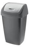 Tarrington House Cestino per rifiuti rettangolare con coperchio basculante, polipropilene, 25 L, antracite