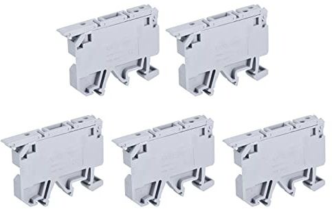 sourcing map 5 Stück DIN Schienenmontage Sicherungshalter Klemmleisten grau ASK1/EN LD 24V