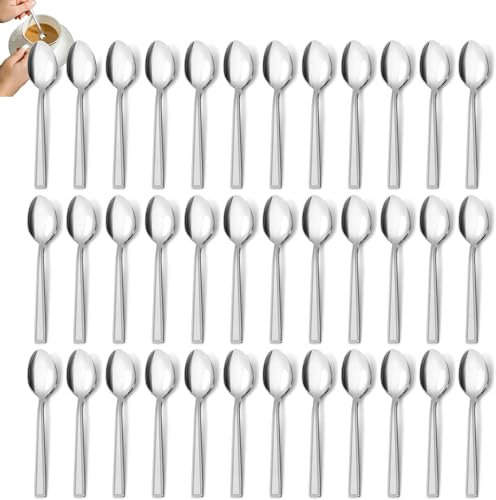 Kaffeelöffel 36 stück, Hunnycook Edelstahl Löffel Set, Besteck Kaffeelöffel/Espressolöffel/Dessertlöffel, Teelöffel Set für Haushalte, Restaurants, Kantinen, Hochglanzpoliert & Spülmaschinenfest
