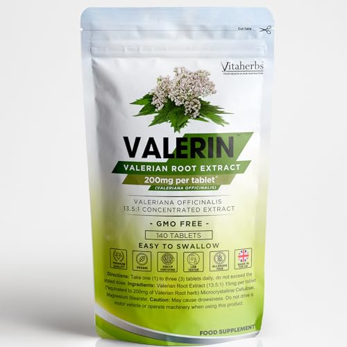 Valerin™ Valerian Root Tablets | Valerian Root Extract 200mg | Easy to Swallow Micro Tablets | 140 Vegan Tablets | Vitaherbs - Made in The UK