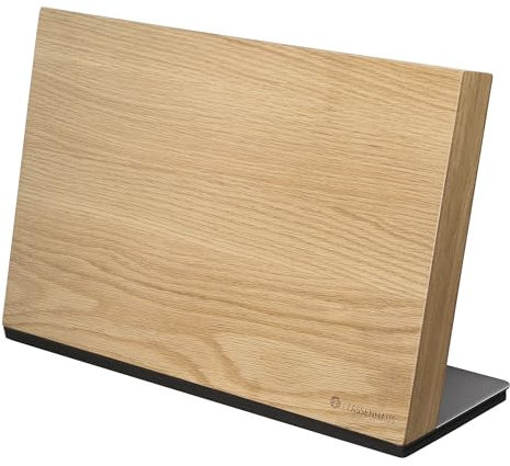Zassenhaus STUDIO - Ceppo magnetico per coltelli da carne, coltelli da taglio e altro ancora, 36 x 12,5 x 23 cm, in legno di quercia/acciaio inossidabile