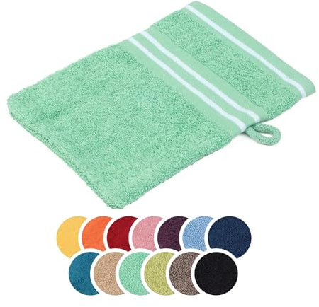 liebling Waschhandschuh Baumwolle, Serie Santos, 500 gr. / m², 16 x 21 cm, Ökotex, 60 Grad, saugstark, schnelltrocknend, Farbe: Mint