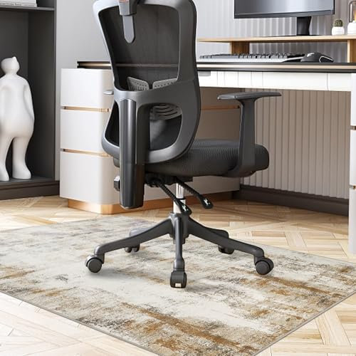 Famibay Protector Suelo Silla Ruedas 90 x 120 cm Antideslizante Alfombra Silla Escritorio Alfombra Silla Gaming Beige Marrón Lavable para Silla de Oficina Baldosas Suelos Duros