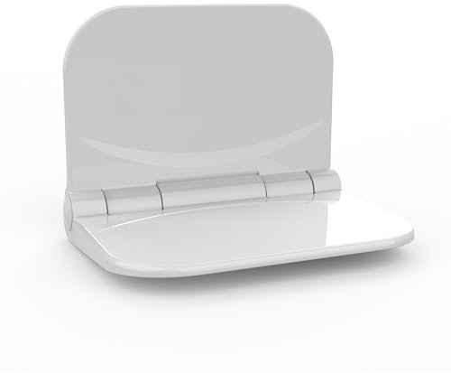 Excel Home Dusch-Sitz - Wandmontierter faltbarer Duschsitz - strapazierfähiges Duroplast-Material hält 160 kg mit Rückenstütze - wasserdichter und platzsparender Duschsitz