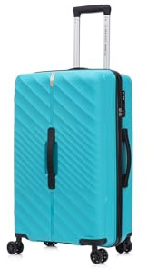 Preston Morgan Medium Suitcase Polypropylene Ultra Lightweight Durable Hard Shell Trunk Luggage on 4 Dual Spinner Wheels and Built-in TSA Lock (Mint Green, 83L)