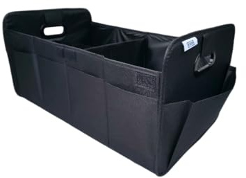 EKODE™ Car Boot Organiser Large Anti Slip Tidy Storage, Foldable Collapsible Multi Compartment, Durable Interior Declutter Tidy Bag, Base & Sides Plates, Black (Style 2 - Sides & Base Plates)