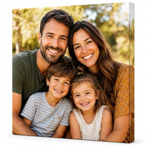 Personalised Square Canvas Photo Picture Frames Prints Wall Art - 20X20CM | Square photo canvas sizes from 20x20cm to 80x80cm for every wall space