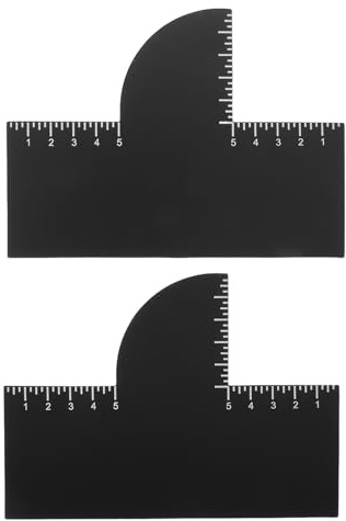 SOIMISS 2pezzi Scheda Parrucchiere in Plastica Robusta Strumento per Allineamento Barba e Attaccatura Capelli Guida Modellazione con Scala di Misurazione Riutilizzabile per Casa e Salone