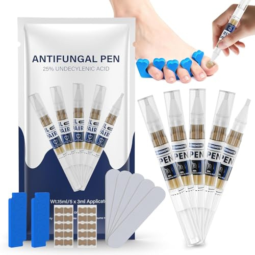 Kit de Stylo Champignon pour les ongles, Stylo de réparation des ongles antifongiques pour les Ongles endommagés, Traitement mycoses des ongles des orteils Extra Fort pour ongles cassés et décolorés