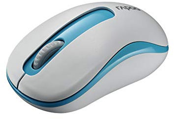 Rapoo M10 Plus kabellose Maus wireless Mouse 2.4 GHz Computermaus 1000 DPI Sensor 12 Monate Batterielaufzeit ergonomisch für PC & Mac - blau