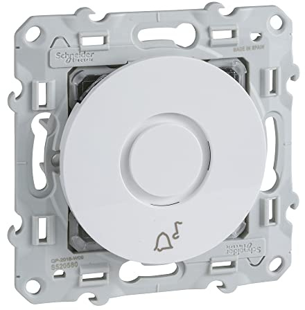 Schneider Electric - Odace, sonnette électronique Blanc, 5 tonalités, 230 V, à vis - S520580