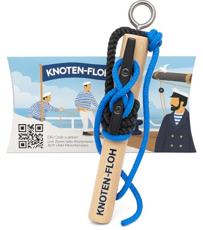 Knoten-Floh Kit d'exercices de nœud capitaine XXL – Nœuds d'apprentissage pour permis de bateau SBF et pompiers avec tableau à nœuds et instructions (français non garanti)
