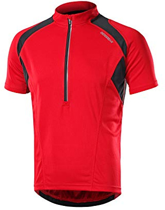 BERGRISAR Maillot de Cyclisme à Manches Courtes pour Homme, Demi-Fermeture Maillots Vélo VTT Vêtements Cycliste BG060