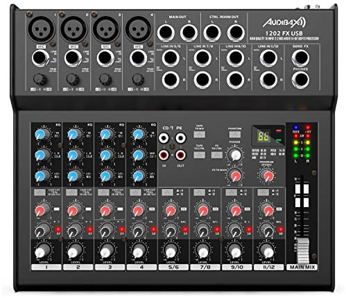 Audibax 1202 FX USB Mesa Mezclas 12 Canales y USB