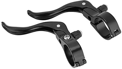 Keenso Leviers de Frein de vélo, Alliage d'aluminium léger vélo de Route Ensemble de Levier de Frein de vélo 31.8mm Accessoire 1 Paire Noir Argent(Noir)