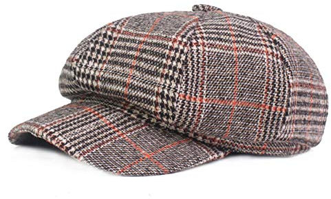 RUICHENG Schirmmütze Damen Winter mütze Newsboy Barett Cap Ballonmütze Kappe 56-58CM (Orange)