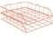 LELYFIT 2 Tier A4 Metal in Trays, Stackable Office Desk Tidy File Holder, Magazine Storage Paper Organiser (Rose Gold)