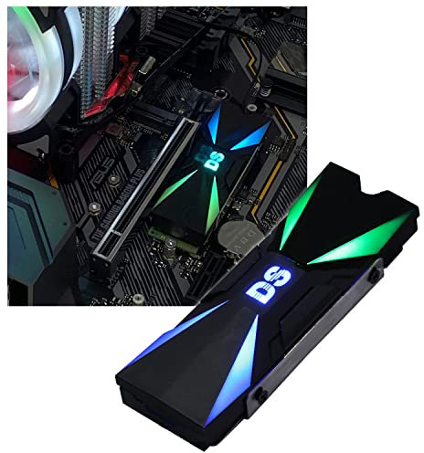Disipador de calor DS M2 SSD con cabezal ARGB LED de 3 pines, almohadilla de silicona térmica para NGFF NVME 2280 M.2 PCIE, NVMe SSD o M.2 SATA SSD, compatible con Aura o Mystic (serie M)