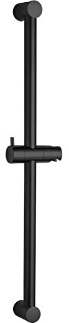 OFFO Duschstange Schwarz 60cm, Segmentiert Brausestange Verstellbar Abstand 28 bis 61cm mit Duschkopfhalterung, 304 Edelstahl Brausestange mit Duschkopfhalterung 360°Drehbar, Schwarz Matt