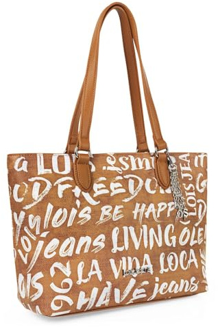 Lois - Bolso Shopper Elegante y Versátil Para Mujer, Bolso Para Todo Uso Con Estilo, Universidad, Camel
