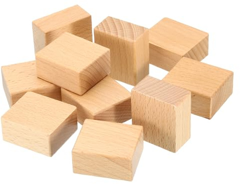 PATIKIL Supporti in Legno per Timbri Vuoti 40x35mm, Pz20 Timbro di Gomma in Legno con Manico, blocco di Legno Duro per La Realizzazione di Timbri Fai da Te Stile 1, Marrone