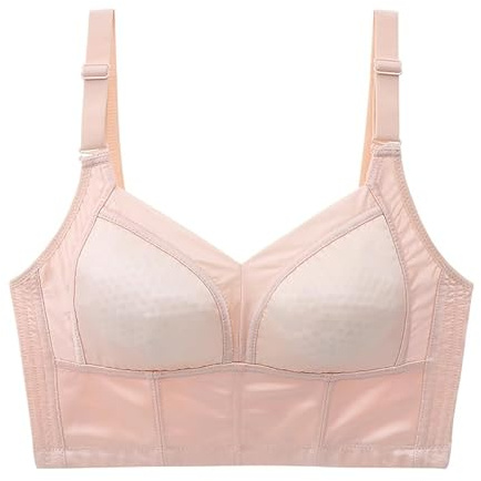 AskmAn Sujetador de gran tamaño sin bordes, transpirable, pechos grandes, adelgazante, control de abdomen, reducción de senos ajustable (Color: piel, tamaño: 42/95E)