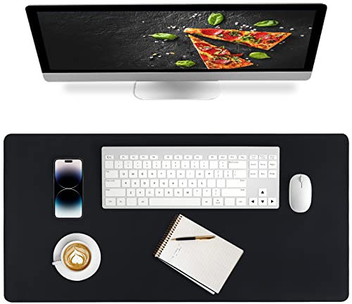 Niviy Desk Mat Large, PU Leather Black Desk Pad PC Gaming Accessories Mousemat, Keyboard Desk Mat for Computer Gamer (60cm x 35cm)