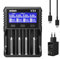 XTAR VX4 Sichtbarer Mischer 1,5V/3,6V/3,7V Li-Ion 3,2V LiFePO4 1,2V NI-MH Batterien Ladegerät und Batteriekapazitätsprüfer, Der erste Kapazitätsprüfer für 1,5V Lithium-Batterien
