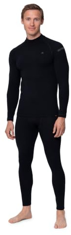 DANISH ENDURANCE Completo Termico Uomo in Lana Merino, per Il Freddo Estremo, Pantaloni Lunghi da Uomo, Maglia Termica Invernale