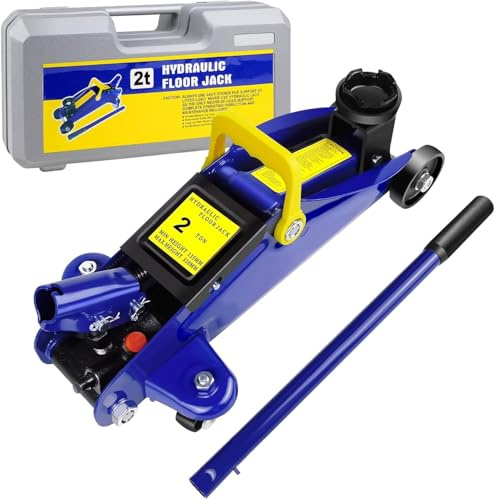 Wagenheber Hydraulisch, 2 Tonnen Schwerlast Wagenheber 135mm - 320mm, Hydraulischer Wagenheber mit 360°drehbarer Rolle, Rangierwagenheber für alle Fahrzeuge: Limousinen, Coupés, SUV, Reifenreparatur