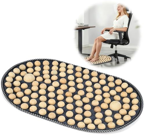 KEAJVXT Feet Acupressure Mat, Wood Foldable Foot Massager Mat, Portable Pressure Point Massage Pad, Anti Fatigue Office Standing Desk Pad, Reflexoloy mat, Stand Up Pad, Relieve Foot Pain