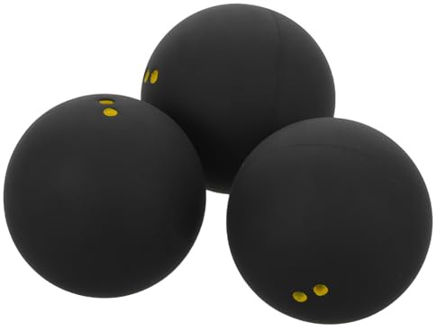 NUOBESTY Double Yellow Dot Squash Balls 3-Pack High Elasticity Training and Competition Racket Balls for Beginners and Practice 1.49 Inch Diameter Official Sports Equipment