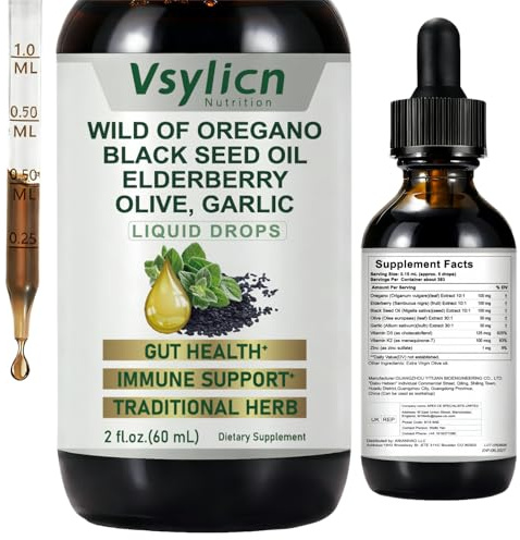 Highly Potent Oregano Oil for Cold, Sore Throat, Cough, Immunity Booster & Gut Health - 60ml Oregano Oil Drops 100% Pure & Undiluted Potent Min 92% Carvacrol - Vegan Herbal Supplement