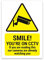 ‘SMILE’ ‘YOU’RE ON CCTV’ ‘If you are reading this, our cameras are already watching you’ Warning Sign. Tough, Durable and Rust-Proof Weatherproof PVC Sign for Outdoor Use, 210MM X 148MM. No 010