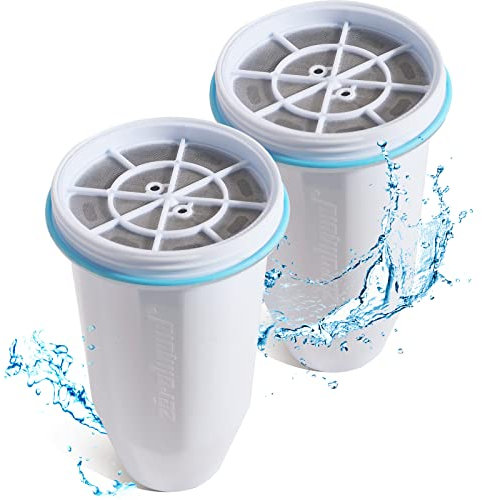 Water Filter Cartridges Replacement Compatible with ZeroWater Filter Jug ZR-017 ZP-010, Remove 99.9% Lead, Chlorine, Fluoride, Heavy Metals, PFOA/PFOS, BPA Free, TUV Certified, 6-Stage (2 Pack)