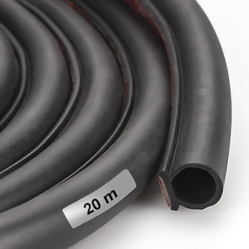 Dichtungsband für Türen Fenster Selbstklebendes Schaumstoffband Türdichtung Fenster, für Anti-Kollision/akustisch/wasserdicht/staubdicht 20M (20M, schwarz)