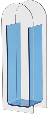 Clear Acrylic Vases,Unique Flower Vase Hydroponic Vase Bud Vase Modern Flower Vase Clear Flower Vases for Centerpieces Flower Arrangement Ornament(Blue)