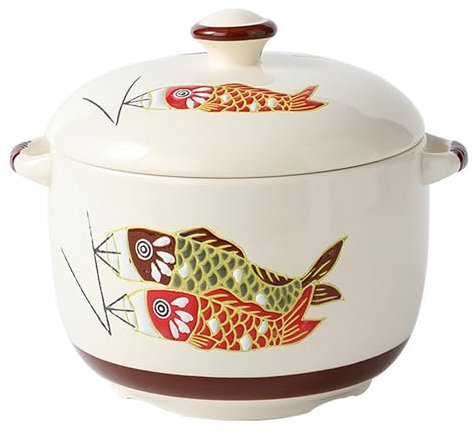 STJNFCY Zuppa zuppiera in Ceramica Porcellana zuppiera zuppiera pentola scaldavivande per Ristorante casa Cucina Decorazione zuppiera,A-2300ml