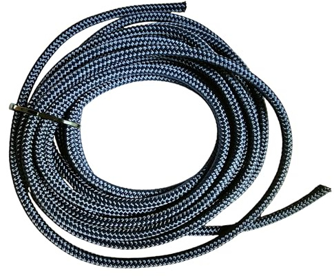 Corde en polyester double tressée 6 mm pour voile, bateau, yacht, canot, exercice équestre, multi-usage, résistante aux intempéries (bleu marine, 5 mètres)