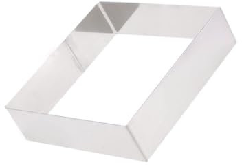 DOITOOL Stainless Steel Mousse Ring Cake Moulds for Baking Square Frame Baking Tin Silver Tin